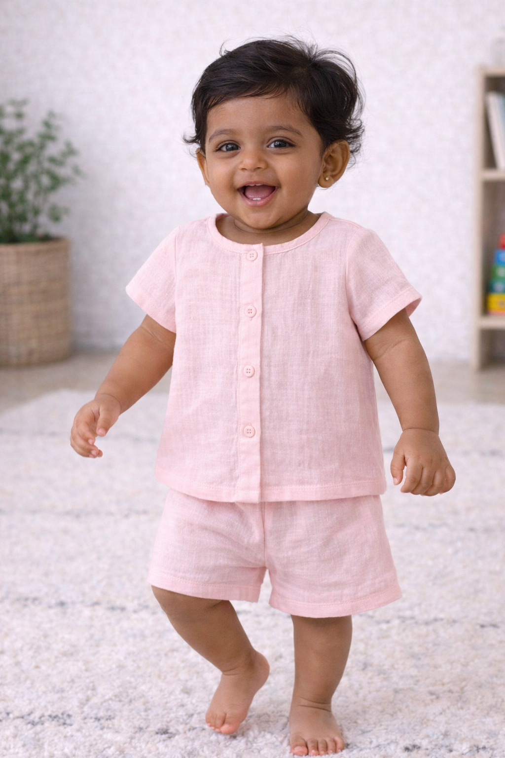 Pink Plane Premium Muslin Cord Set