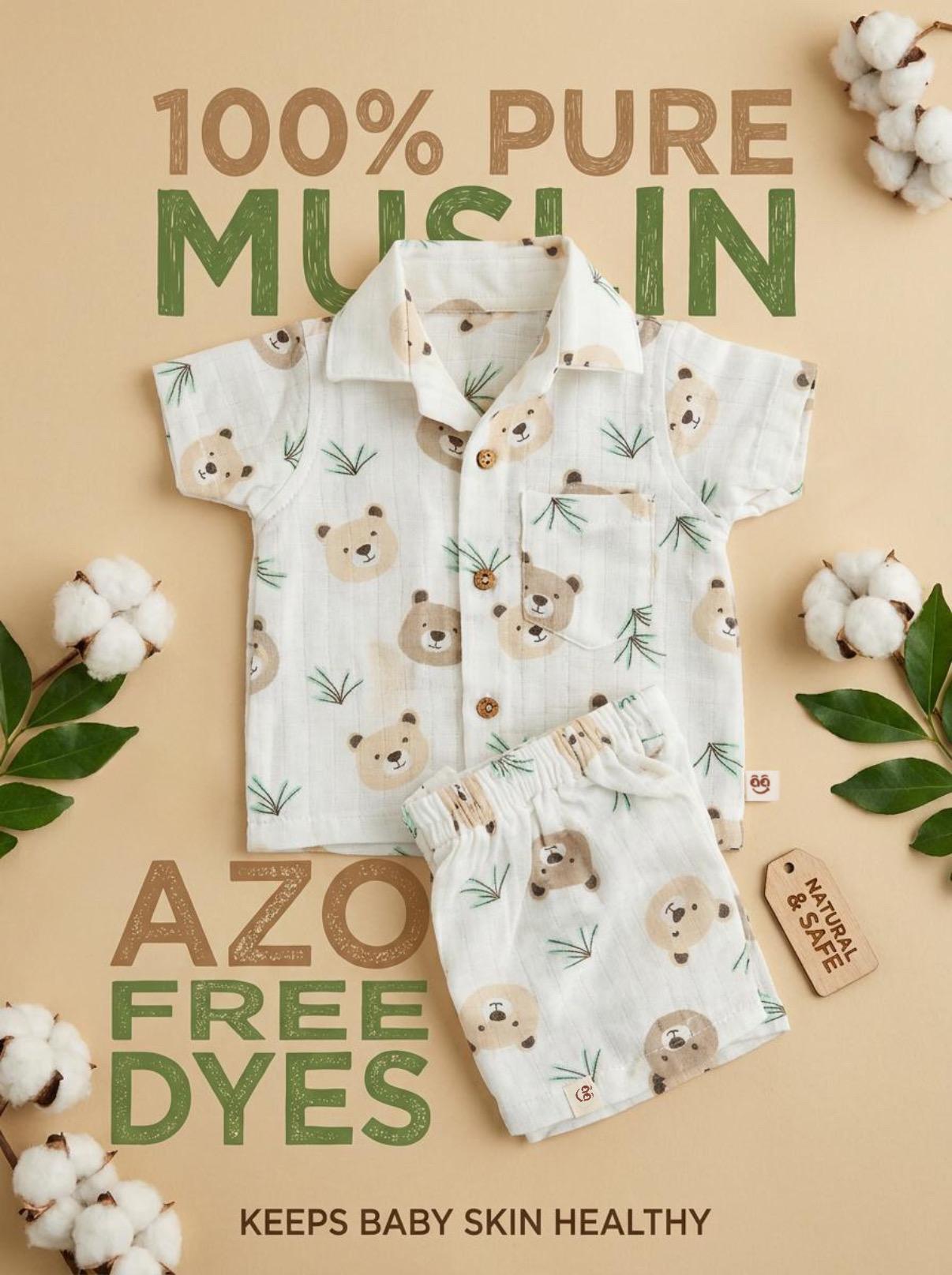 Tiny Bear Muslin Boys Co-ord Set