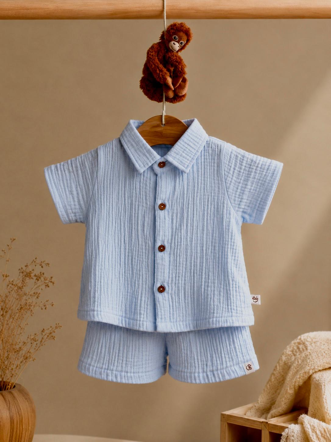 Crinkled Muslin Co-ord Set for Baby Boys