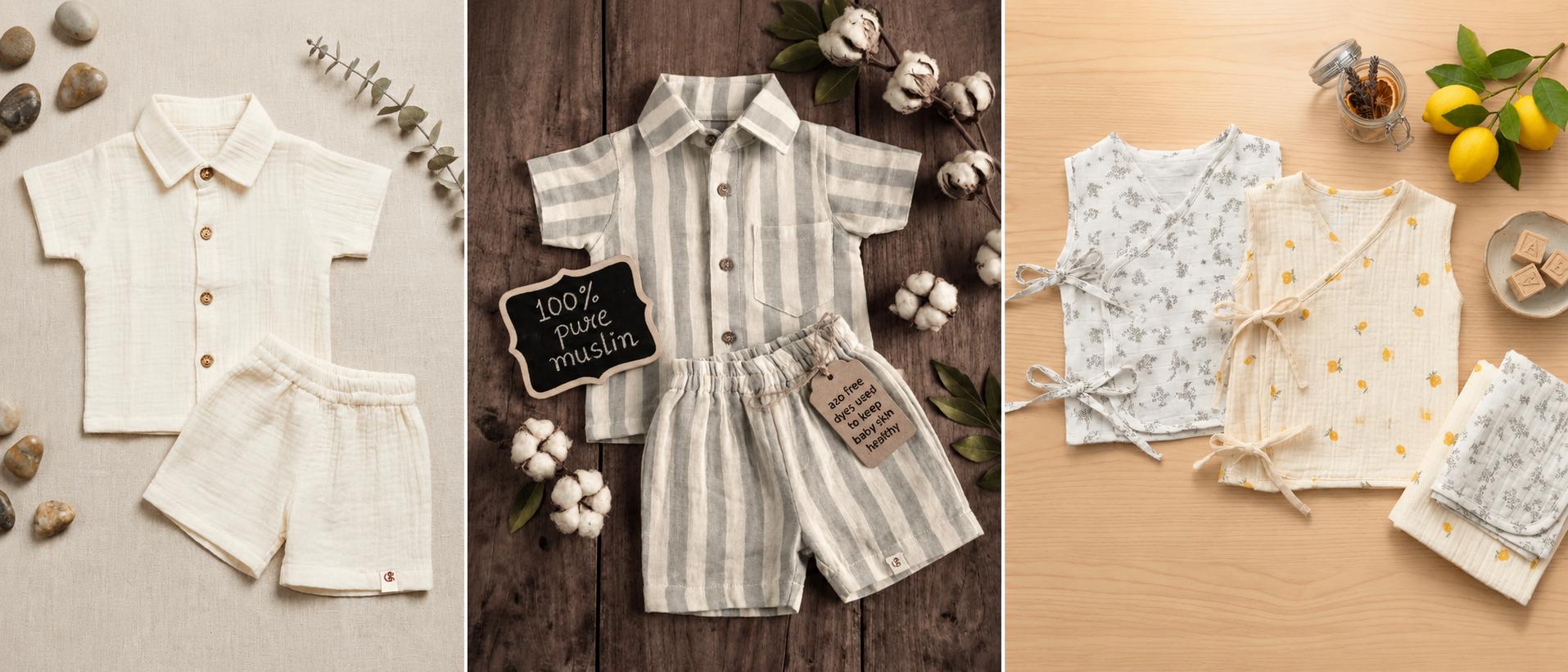 Classic Stripe Muslin Outfit for Boys